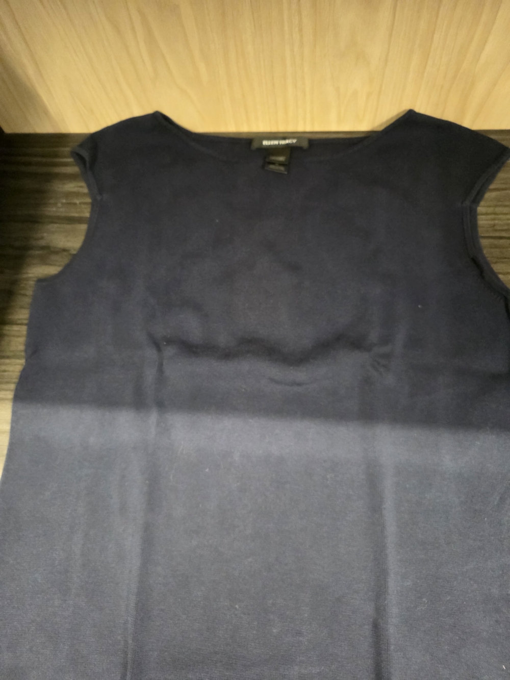 Ellen Tracy Navy Blue Sleeveless Knit Sweater